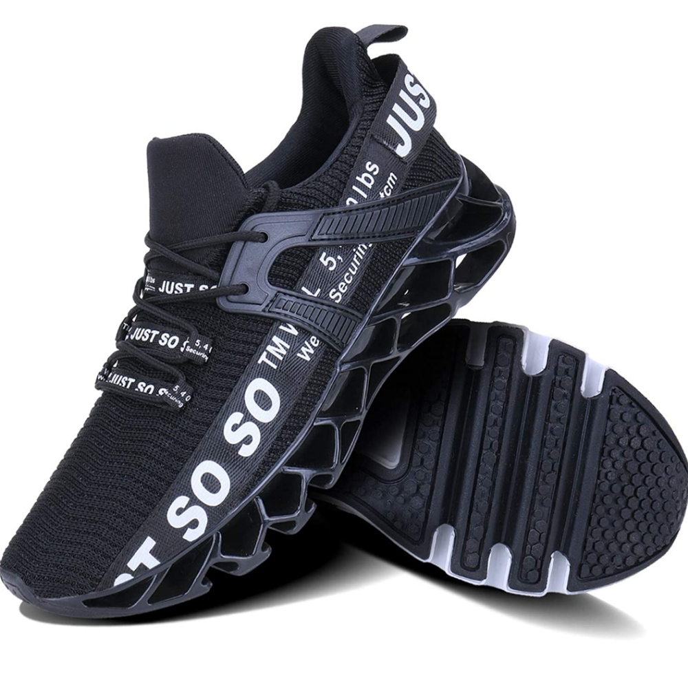 Black fashion mens running shoe